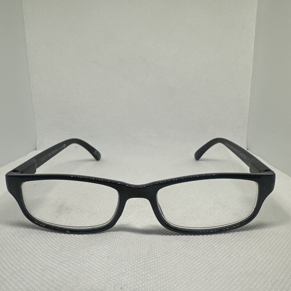 Foster Grant Design Optics Carter Reading Glasses +1.75 Black Readers Clear Lens
